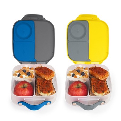 b.box Mini Lunch Box 2 Pack for Kids: Lightweight Bento Box, Lunch Snack Container with 2 Leak Proof Compartments