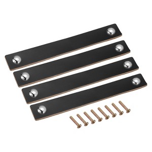 Unique Bargains Leather Dresser Drawer Door Cabinet Knobs and Pulls 4 Pcs - 1 of 4