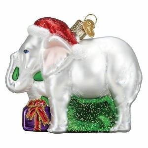 Old World Christmas Blown Glass Ornament for Christmas Tree, White Elephant - 1 of 4