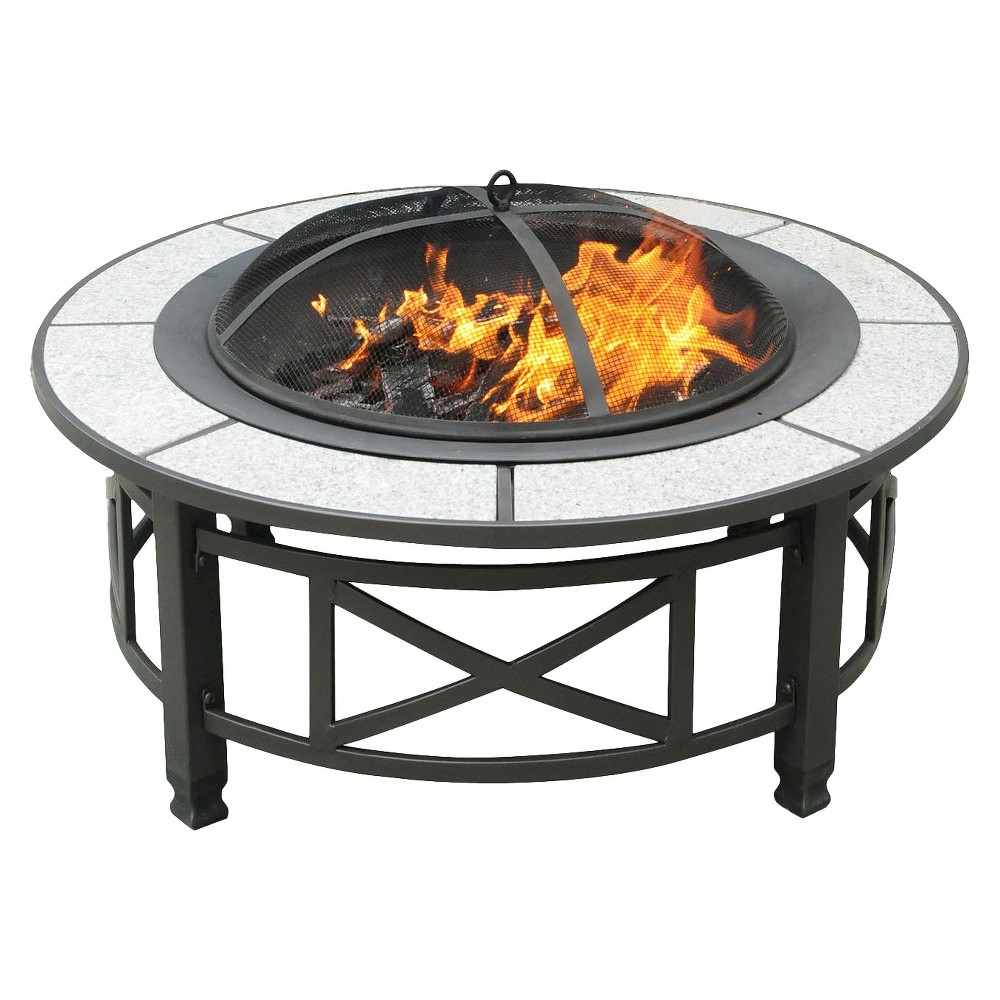 Ean 6943101222718 Leisurelife White Granite Fire Pit Round 34