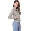 INSPIRE CHIC Women's Zip Up Faux Suede Biker Moto Jacket - 4 of 4