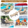 COWLOWN Beige Patio Lounge Chair Recliner, Adjustable, Armrest Equipped, Perfect for Poolside, Backyard Use - 3 of 4