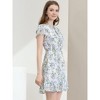 INSPIRE CHIC Women's Ruffle Sleeve Self-Tie V Neck Mini A-Line Floral Dress - 4 of 4