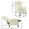 30"W Accent Chair Push Back Recliner Armchair with Wing Back and Gourd-shaped Wooden Legs -ModernLuxe - 3 of 4