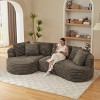 Dolonm 121" Modern Curved L-shaped Sofa,Compression Boneless Sofa,Minimalist Design,Corduroy Fabric,No Assembly,for Living Room,Bedroom - 3 of 4