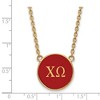 Black Bow Jewelry 14k Yellow Gold Plated Sterling Silver Chi Omega Greek Life Necklace 18 Inch - 3 of 4