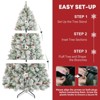 Vivatrees 6 Ft Prelit Artificial Christmas Tree, with Warm White Lights, Snow Flocked, Hinged Branches, Metal Stand, Xmas Tree for Decor, White - 4 of 4