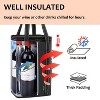 Tirrinia Insulated Wine Gift carrier - Portable 4 Bottle Wine Carry Cooler Tote Bag with Removable Divider and Strong Handle, Black - 4 of 4