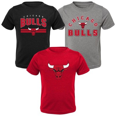 Nba Chicago Bulls Toddler Boys' 3pk T-shirts - 4t : Target