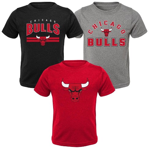 Nba Chicago Bulls Toddler Boys' 3pk T-shirts - 2t : Target