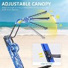 DoCred Folding Beach Chair with Canopy & Wheels, Reclining Lounge Chair Cart for Camping, Tailgates & Fishing - 4 of 4