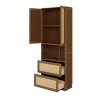 NicBex Rustic Wood Bookshelf Multifunctional Bookcase with Open Shelves,Books Storage Cabinet Organizer for Office,Bedroom - 3 of 4