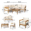 Christopher Knight Home Isolde Rustic Patio Rattan Acacia Wood Seating Set with Slatted Coffee Table - 3 of 4