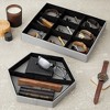 Juvale Set of 2 Faux Leather Valet Tray for Men, Customizable Catch All Trays for Keys, Wallet, Watch, Nightstand Drawer Organizer, 2 Shapes, Gray - 2 of 4