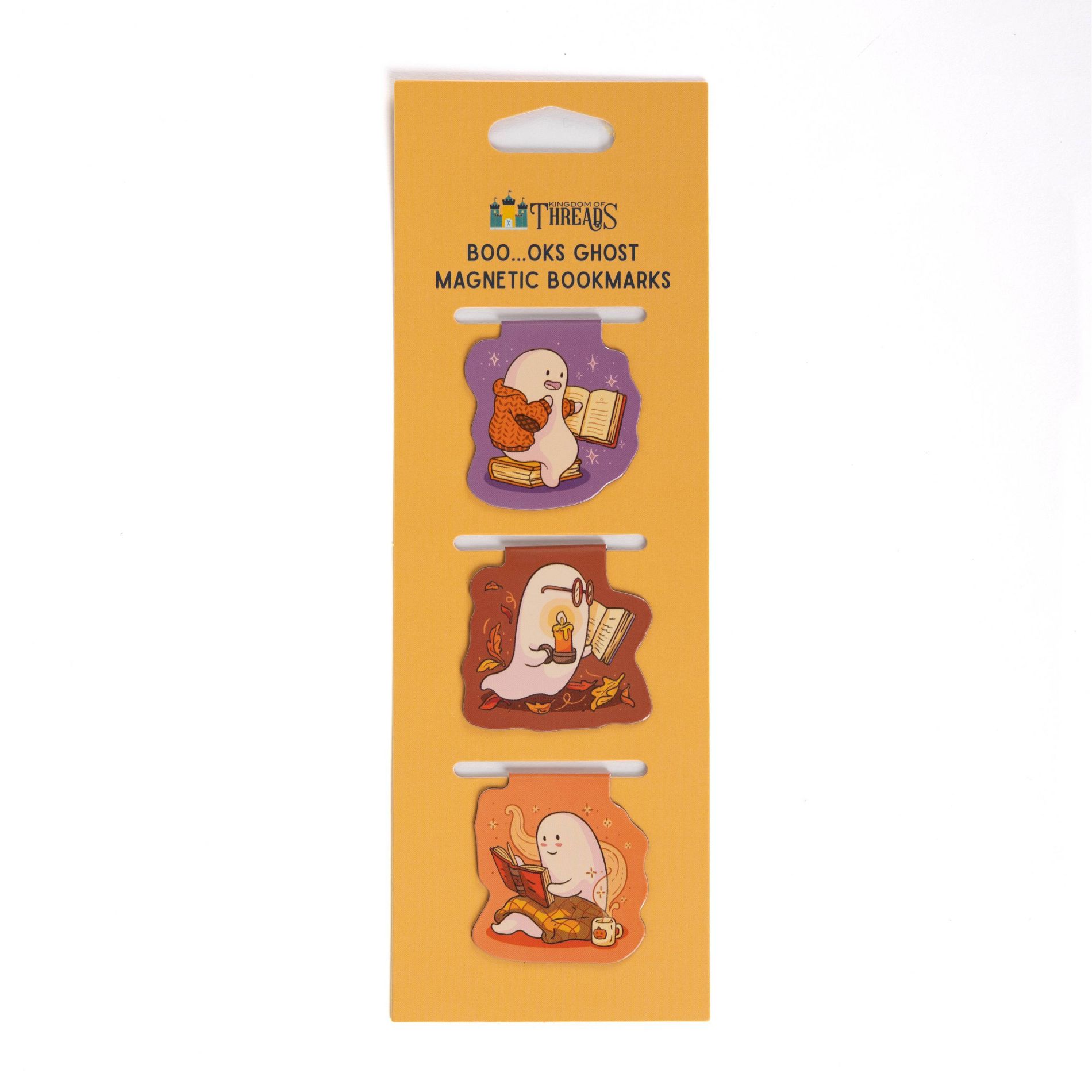 BOOOOOKS GHOSTS MAGNETIC BOOKMARKS SET OF 3