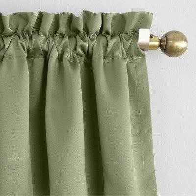 Sage Green Room Darkening Polyester Rod Pocket Curtain Panel, 54" x 63"