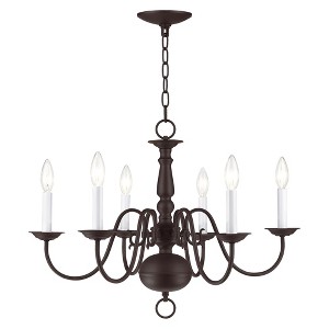 Livex Lighting Williamsburgh 6 - Light Chandelier in  Bronze - 1 of 2