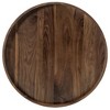 KINWELL Round Black Walnut Wood Serving Tray Ottoman Tray with Handles - 4 of 4