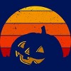 Junior's Design By Humans Vintage Retro Sunset Halloween Pumpkin I By lemonpepper T-Shirt - 2 of 3