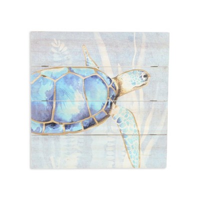 Cheung's Coralia Coasting Sea Turtle Wooden Wall Art
