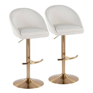 LumiSource Set of 2 Matisse Highback Adjustable Barstools Fabric - 1 of 4
