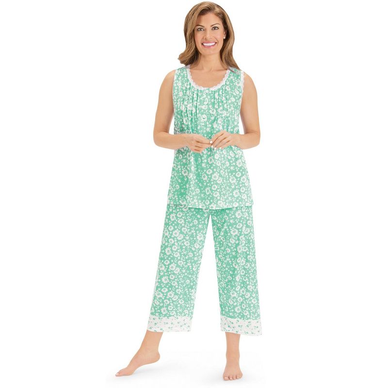 Collections Etc Comfy Floral Twin Print 2-Piece Pajama Set, 1 of 6