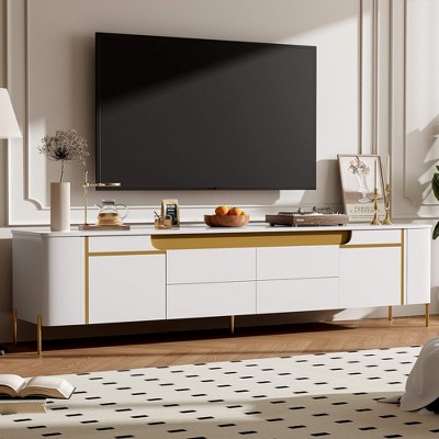 ORRD  Modern TV Stand for TVs up to 70", TV Cabinet with Storage & Metal Legs
