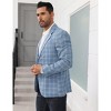Coolmee Men's Plaid Blazer Sports Coat Casual Slim Fit Plaid Suit Jackets for Party Wedding - 4 of 4
