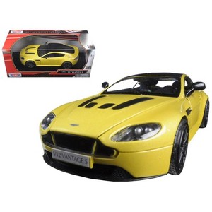 Aston Martin Vantage S V12 Yellow 1/24 Diecast Model Car by Motormax - 1 of 3