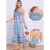INSPIRE CHIC Women's Summer Spaghetti Strap A-Line Flowy Smocked Midi Boho Floral Sundresses - 2 of 4