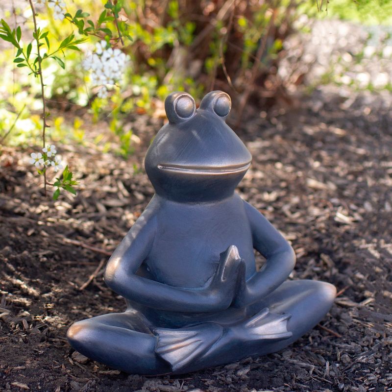 Northlight 11" Yoga Frog in  Sukhasana Position Outdoor Garden Statue, 2 of 6