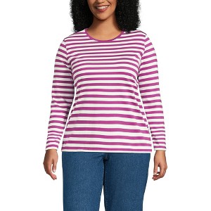 Lands' End Women's Relaxed Supima Cotton Long Sleeve Crew Neck T-Shirt - 1 of 4