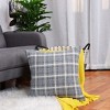 PiccoCasa Cotton Linen Farmhouse Decor Checkers Plaids Square Throw Pillow Covers for Sofa Bedroom - 4 of 4