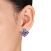 EVERLY JEWELRY | Sterling Silver 8 4/5 CT TGW Amethyst and Tanzanite Cluster Earrings and Pendant with Chain Set - 3 of 4