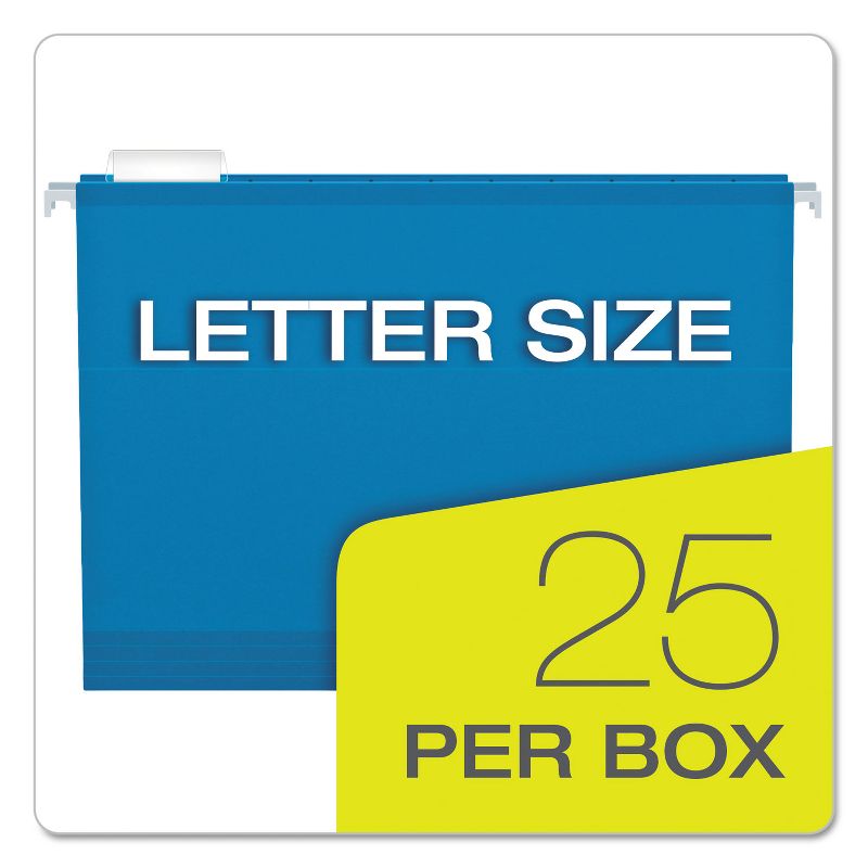 Pendaflex Reinforced 2" Extra Capacity Hanging Folders 1/5 Tab Letter Blue 25/Box 4152X2BLU, 5 of 7