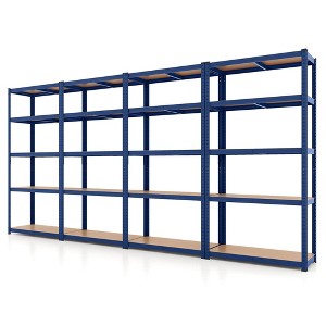 Costway 4 PCS 5 Tier Adjustable Garage Shelving Unit with 2000 lbs Max Load for Warehouse Black/Grey/Blue/Silver - 1 of 4