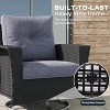 LayinSun Wicker Patio Furniture Set with Fire Pit Table, Classis Outdoor Conversation 360 Degree Swivel Chairs Set with Coffee Table - 2 of 4