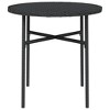 vidaXL Tea Table Black PE rattan, powder-coated steel, PP board Medium - 3 of 4