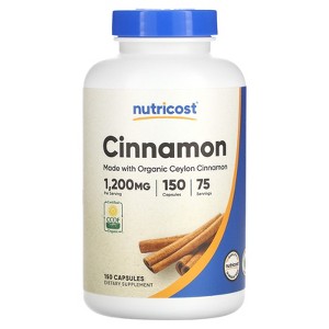 Nutricost Cinnamon, 1,200 mg, 150 Capsules (600 mg per Capsule) - 1 of 2