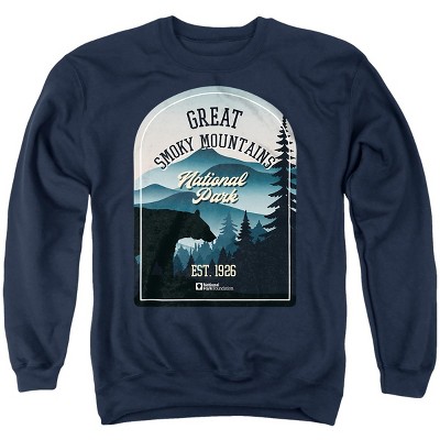 Men's Great Smoky Mountains National Park Sticker Crewneck Sweatshirt