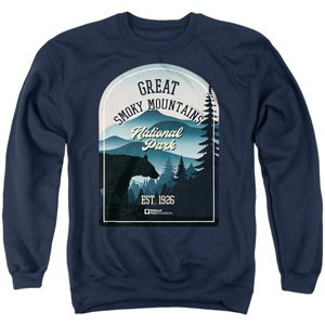 Men's Great Smoky Mountains National Park Sticker Crewneck Sweatshirt - 1 of 4