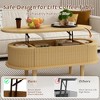 QingMoon Fluted Lift Top Coffee Table, Modern Wooden Center Table with Hidden Compartment for Living Room, Office - 2 of 4