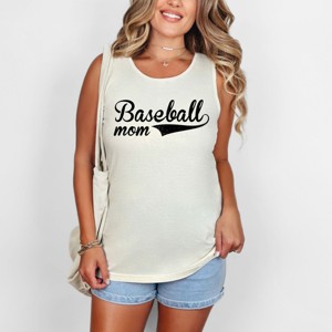 Simply Sage Market Baseball Mom Garment Dyed Tank - L - Ivory - 1 of 3