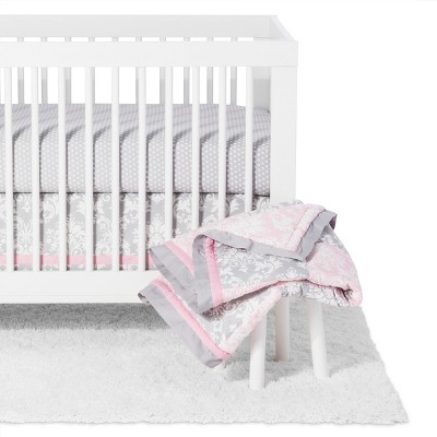 gray crib set