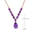 EVERLY JEWELRY  |   Rose Plated Sterling Silver 2.35 CT TGW Amethyst Necklace w/ Lobster Clasp - 3 of 4