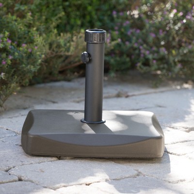 Brown Concrete and Iron Square Umbrella Base, 62 lb