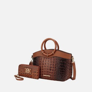 MKF Collection Phoebe Tote Women’s Faux Crocodile-Embossed Vegan Leather with Wristlet Wallet Bag by Mia K - 1 of 4