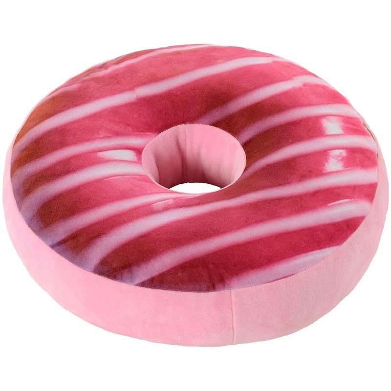 Cheer Collection Reversible Plush Donut Throw Pillow - Pink Glaze/Rainbow Sprinkles, 1 of 9
