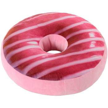 Cheer Collection Reversible Plush Donut Throw Pillow - Pink Glaze/Rainbow Sprinkles