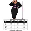Coolmee Women Plus Size Elegant V-Neck Lantern Long Sleeve Knit Bodycon Wrap Midi Dress - 4 of 4
